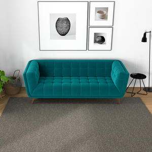 English Elm Ashcroft Furniture - Addison Small Teal Velvet Sofa