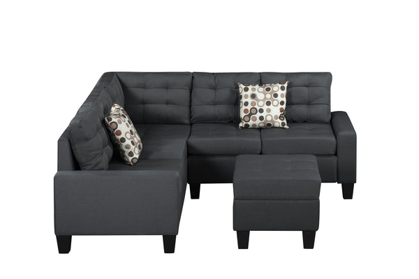 English Elm 6-Piece Upholstered Sectional with Pocket Springs, Tufted 5.5" Seat, Sturdy Wood Frame, Easy Assembly Grey 28.54 L x 23.23 W x 15.16 H W2297S00020