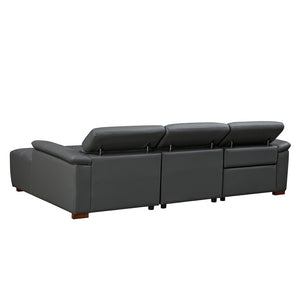 English Elm Wall-Hugger Reclining Sofa - Modern Electric Leather L-Shaped Couch With Usb, Headrest & Footrest W2582S00176-GIGA