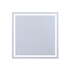 English Elm 36" Square Led Vanity Mirror with Dual Front Back Lighting Dimmable Anti-fog Bathroom W1920P493135