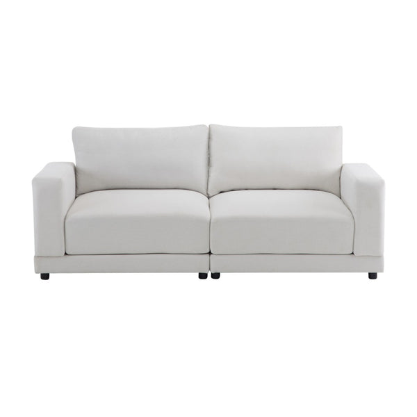 English Elm Package Three Seat Woven Fabric Sofa Scandinavian Minimalist White Living Room N767P240702B