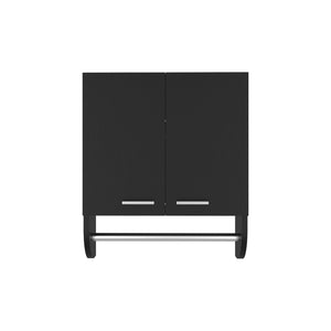 English Elm Medicine Cabinet Riley Black with Towel Rod, Engineered Wood, Dual Doors & Metal Handles, Slim Storage 21.26"L B092P238747