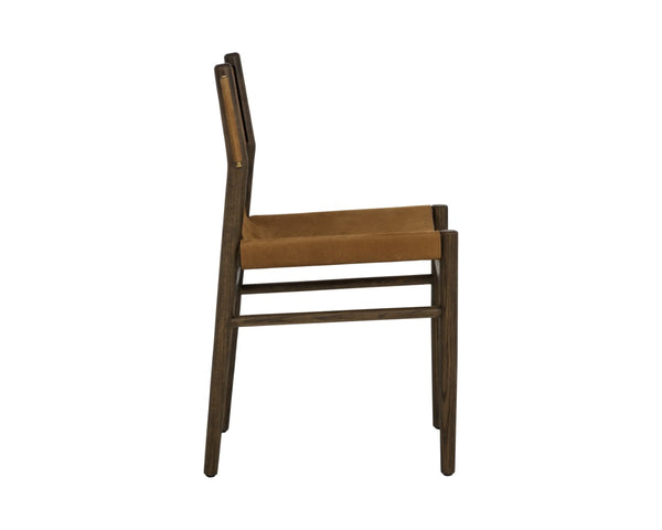 Sunpan ARGUS Dining Chair - Luxurious Nubuck Leather with Solid Oak Frame for Timeless Mid-Century Style 112682