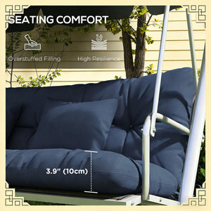 English Elm Outdoor Tufted Bench Cushion Set with Polyester Fill for Patio Porch Comfort Navy Blue T3971P442907