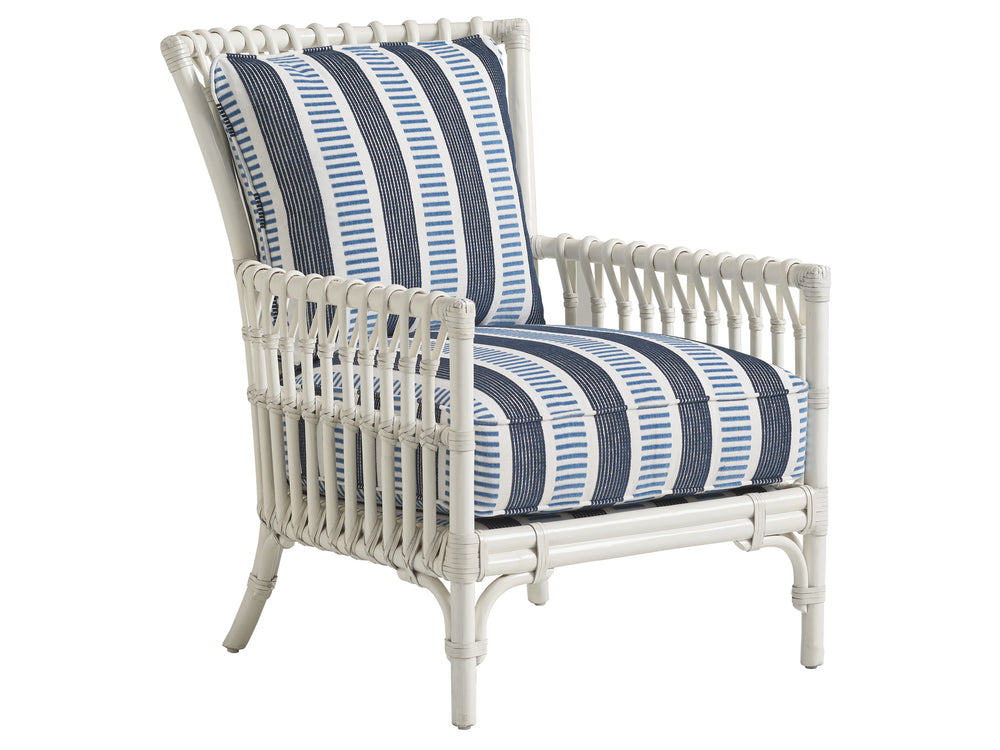 Lexington Tommy Bahama Home Newcastle Chair - Elegant Coastal Living Design With Mahogany Frame And Luxurious Upholstery Cushions  Wood 1951-11-42