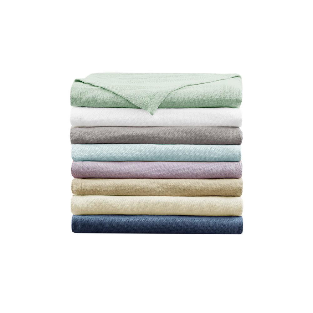 JLA Home Madison Park - Blanket - Liquid Cotton Ultra-Soft, OEKO‑TEX Certified Throw; Breathable, Low-Pill, Year-Round Comfort BL51N-0677