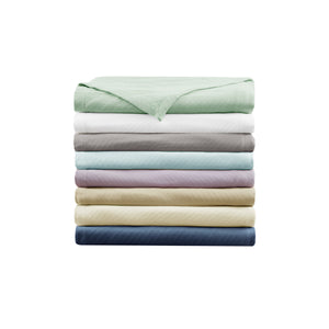 JLA Home Madison Park - Blanket - Liquid Cotton Ultra-Soft, OEKO‑TEX Certified Throw; Breathable, Low-Pill, Year-Round Comfort BL51N-0677