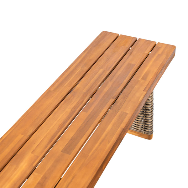 English Elm Christopher Knight Home® - Outdoor Acacia Wood Dining Table Set - Stylish 1 Table & 1 Bench For Modern Outdoor Gatherings N773OD00039G