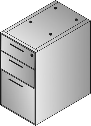 OSP Home Furnishings Napa Under Desk File Pedestal with Locking Drawers for Organized Office Storage NAP-65-NAS