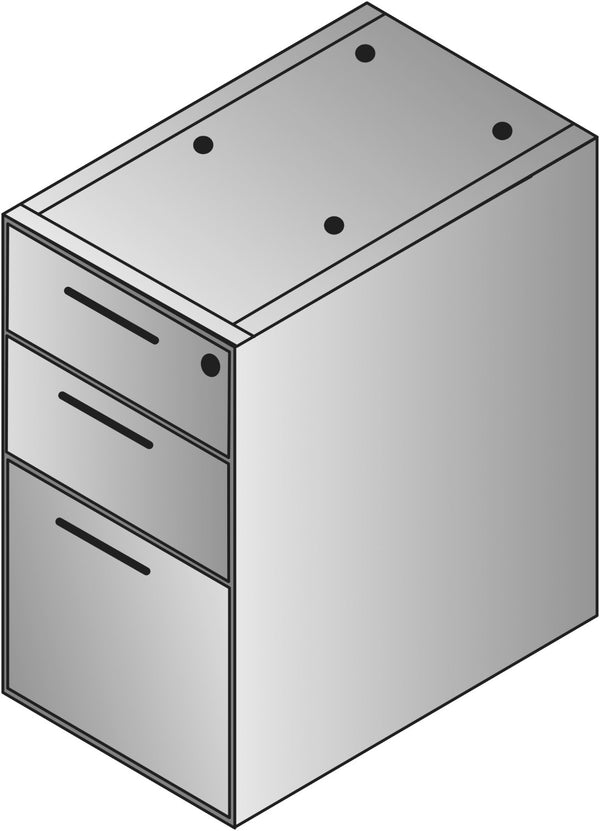 OSP Home Furnishings Napa Under Desk File Pedestal with Locking Drawers for Organized Office Storage NAP-65-NAS