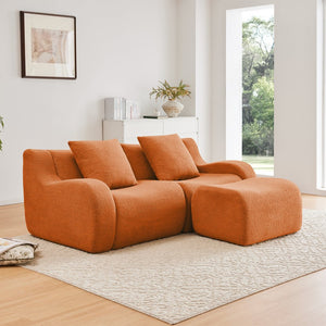 English Elm L-Shaped Teddy Fabric 2-Seat Sofa - Ergonomic, No Assembly, Cloud-Like Comfort For Any Space W714S01447