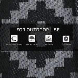 English Elm Outsunny Reversible Polypropylene Outdoor Rug Geometric Flatweave Mat with Carry Bag W2225P174550