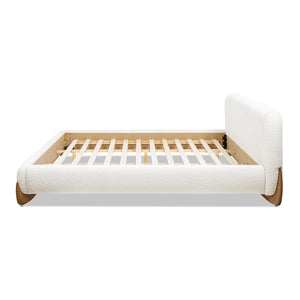 English Elm Jennifer Taylor Home - Alpine Modern King Platform Bed In Ivory White Boucle – Plush Upholstery & Stylish Design For Comfort B2719P281850