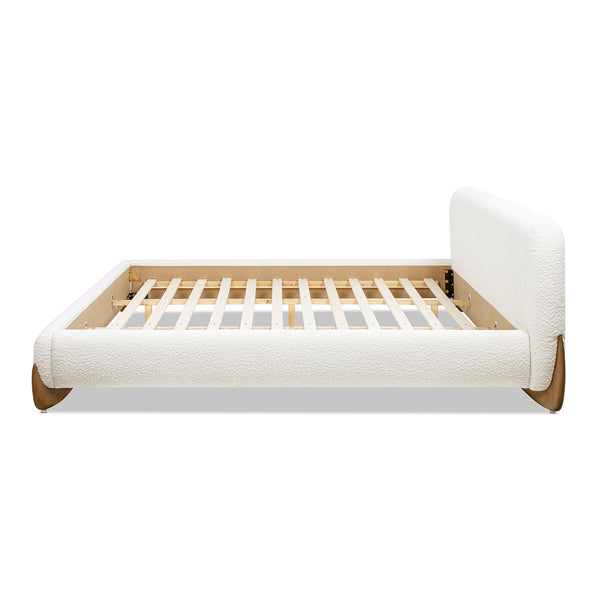 English Elm Jennifer Taylor Home - Alpine Modern King Platform Bed In Ivory White Boucle – Plush Upholstery & Stylish Design For Comfort B2719P281850