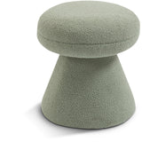 Drum Mint Faux Shearling Teddy Fabric Ottoman/Stool 195Mint Meridian Furniture