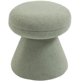 Drum Mint Faux Shearling Teddy Fabric Ottoman/Stool 195Mint Meridian Furniture