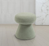 Drum Mint Faux Shearling Teddy Fabric Ottoman/Stool 195Mint Meridian Furniture