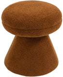 Drum Saddle Faux Shearling Teddy Fabric Ottoman/Stool 195Saddle Meridian Furniture