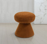 Drum Saddle Faux Shearling Teddy Fabric Ottoman/Stool 195Saddle Meridian Furniture