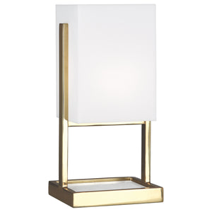 Robert Abbey Nikole Accent Lamp Modern Brass and White Marble Frosted White Acrylic Shade