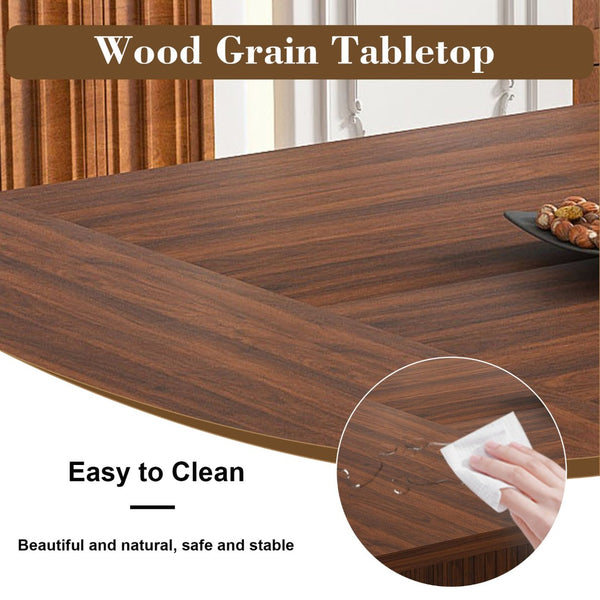 English Elm 78 Inch Rectangular Farmhouse Dining Table Seats 6 with Built-in Storage Base W2700P385518
