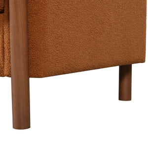 English Elm Christopher Knight Home® - 83.86" 3-Seater Sofa in Teddy Velvet with Curved Armrests & Solid Wood Legs, Plush Durable Comfort Orange N765P331021Y