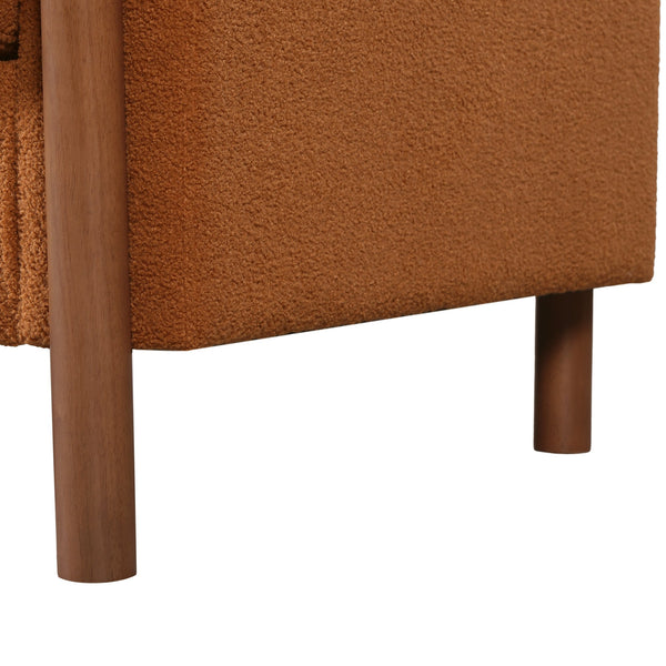 English Elm Christopher Knight Home® - 83.86" 3-Seater Sofa in Teddy Velvet with Curved Armrests & Solid Wood Legs, Plush Durable Comfort Orange N765P331021Y