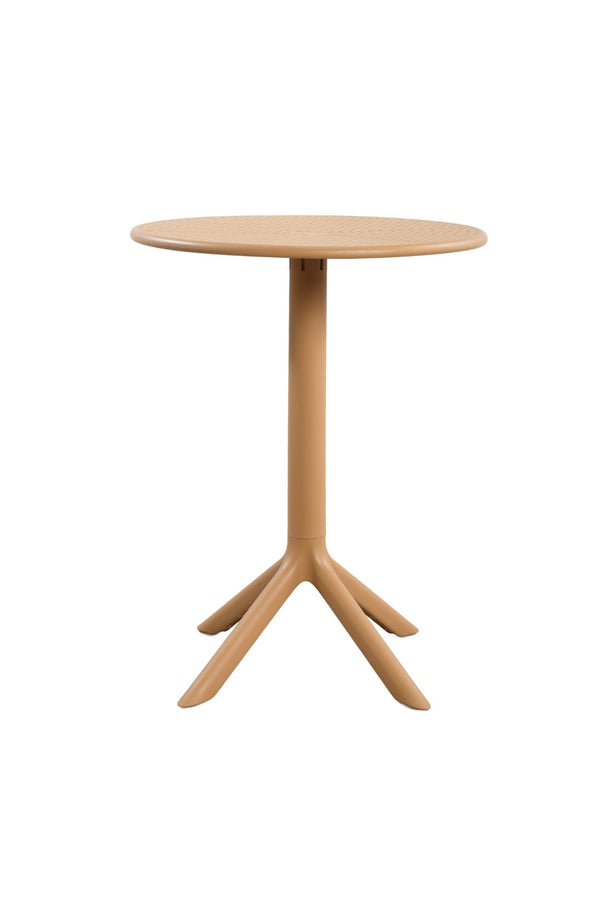 English Elm Cedric Outdoor Round Bistro Table Cafe Inspired Modern Design for Compact Patios Brown Yellow N776P390479Y