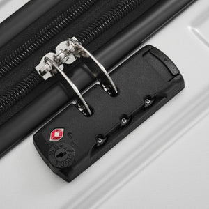 English Elm Luggage 5 Piece Hardside Abs Set with Front Access Carry on and Tsa Spinner Wheels Silver N732P391579D