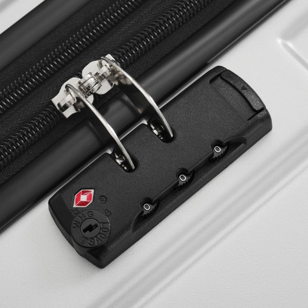 English Elm Luggage 5 Piece Hardside Abs Set with Front Access Carry on and Tsa Spinner Wheels Silver N732P391579D