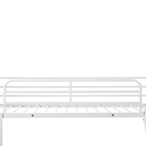 English Elm Twin Metal Tube Bunk Bed Frame for Kids Durable Sturdy Construction Safe Space-Saving Design White W420P256562