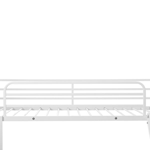 English Elm Twin Metal Tube Bunk Bed Frame for Kids Durable Sturdy Construction Safe Space-Saving Design White W420P256562