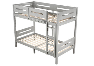 English Elm Edah Gray Twin/Twin Bunk Bed with Removable Ladder, Slat System, Easy Assembly, 330lb Capacity B2726S00332