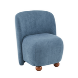 Christopher Knight Home® - Noble House - - Ultra-Soft Modern Low-Back Armless Accent Chair With Skin-Friendly Upholstery And Exquisite Round Pine Wood Feet, For Small Living Spaces, Living Room, Bedroom, Balcony, Office, Reading Nook, Blue