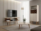 Manhattan Comfort Utopia Contemporary - Modern TV Stand Off White and Maple Cream 19651