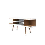 Manhattan Comfort Utopia Contemporary - Modern TV Stand White Gloss and Maple Cream 19652