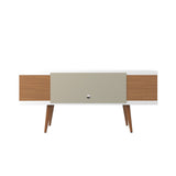 Utopia 53.14 TV Stand in White Gloss and Maple Cream 19652 Manhattan Comfort