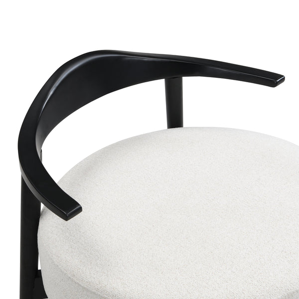 English Elm Christopher Knight Home® - Upholstered Nordic Accent Chair Beige with Black Frame — Modern 300lb Capacity Reading Armchair for Sunroom N779P264850B