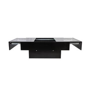 English Elm Coffee Coffee Table with Sliding Top and Hidden Storage, Extendable 57" Surface for Entertaining Black W331P270515