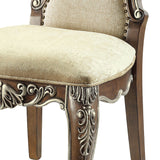 English Elm Beige and Antique Oak Side Chair With Nailhead Trim (Set Of 2)