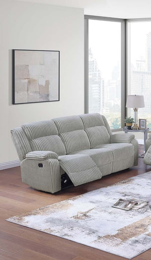 English Elm Motion Sofa Set - Cozy 3-Piece Reclining Loveseat, Sofa & Chair In Ash Corduroy For Modern Living Rooms B011S01732