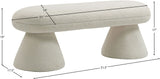 Drum Beige Faux Shearling Teddy Fabric Bench 196Beige Meridian Furniture