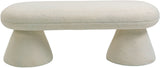 Drum Beige Faux Shearling Teddy Fabric Bench 196Beige Meridian Furniture