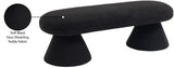 Drum Black Faux Shearling Teddy Fabric Bench 196Black Meridian Furniture