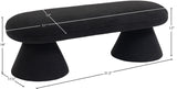 Drum Black Faux Shearling Teddy Fabric Bench 196Black Meridian Furniture