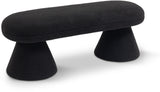 Drum Black Faux Shearling Teddy Fabric Bench 196Black Meridian Furniture