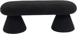 Drum Black Faux Shearling Teddy Fabric Bench 196Black Meridian Furniture