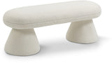 Drum Cream Faux Shearling Teddy Fabric Bench 196Cream Meridian Furniture