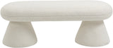 Drum Cream Faux Shearling Teddy Fabric Bench 196Cream Meridian Furniture