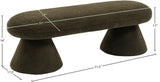 Drum Green Faux Shearling Teddy Fabric Bench 196Green Meridian Furniture